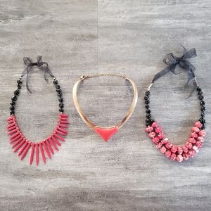 Red Black Handmade Necklace Bundle